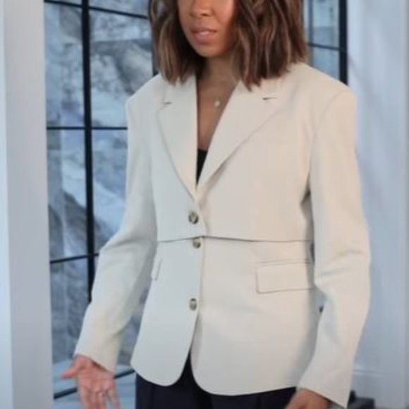 Urban Revivo - Notch Lapel Straight Blazer And Vest Set - Picture 5 of 5